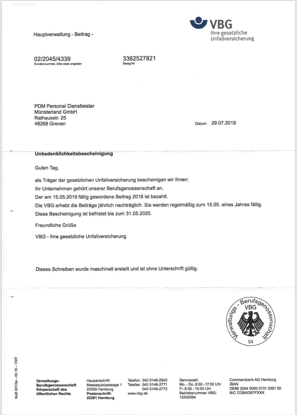 Bescheinigung Arbeitgeber Berufliche Nutzung Handy Muster Bescheinigungen • Personal Dienstleister Münsterland GmbH