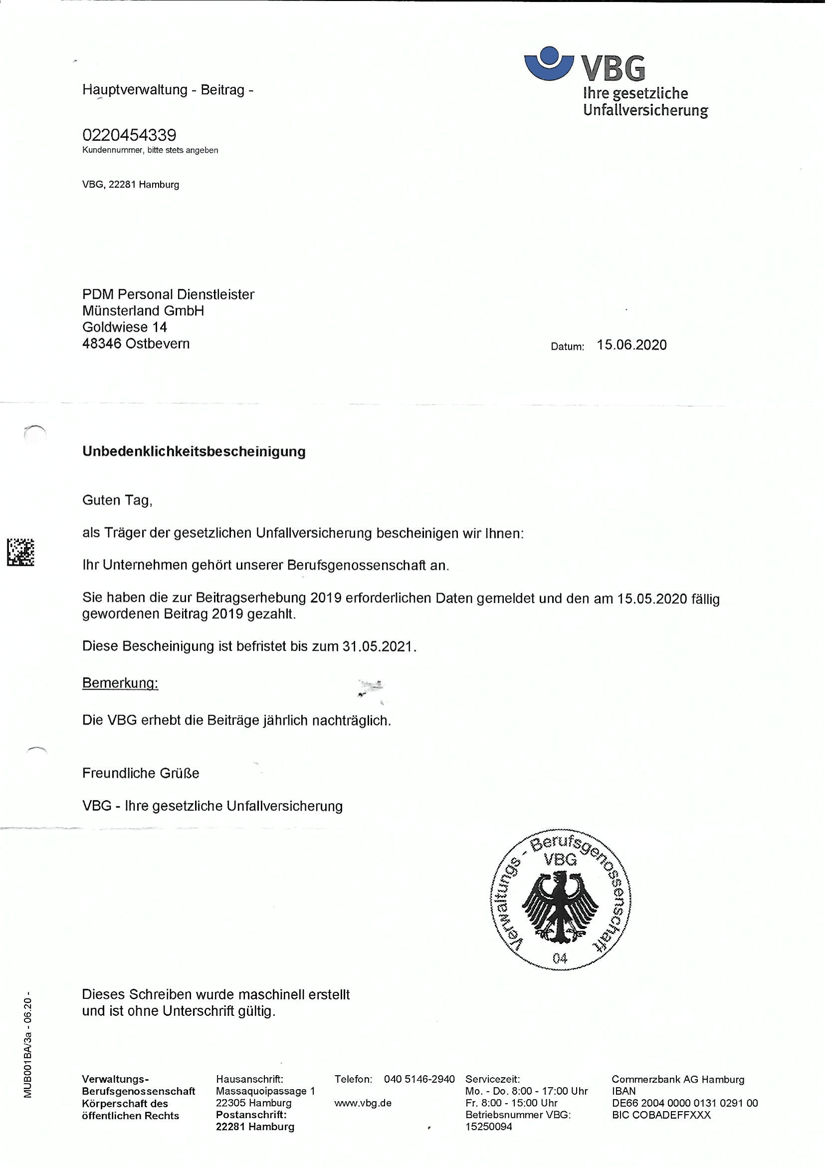 Bescheinigung Arbeitgeber Berufliche Nutzung Handy Muster Bescheinigungen - Personal Dienstleister Münsterland GmbH
